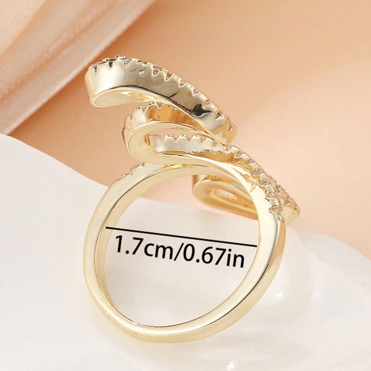 Personality Full Mond Spirit Snake Copper Inlaid Zircon Wrapped Internet Celebrity Ring
