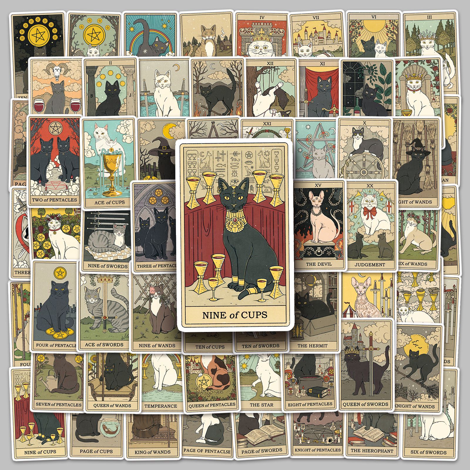 78 Kitten Tarot Carte Cartoon Sticle Sticker AutoPropropropiti Graffiti Scooter Notebook Handbook Matériel