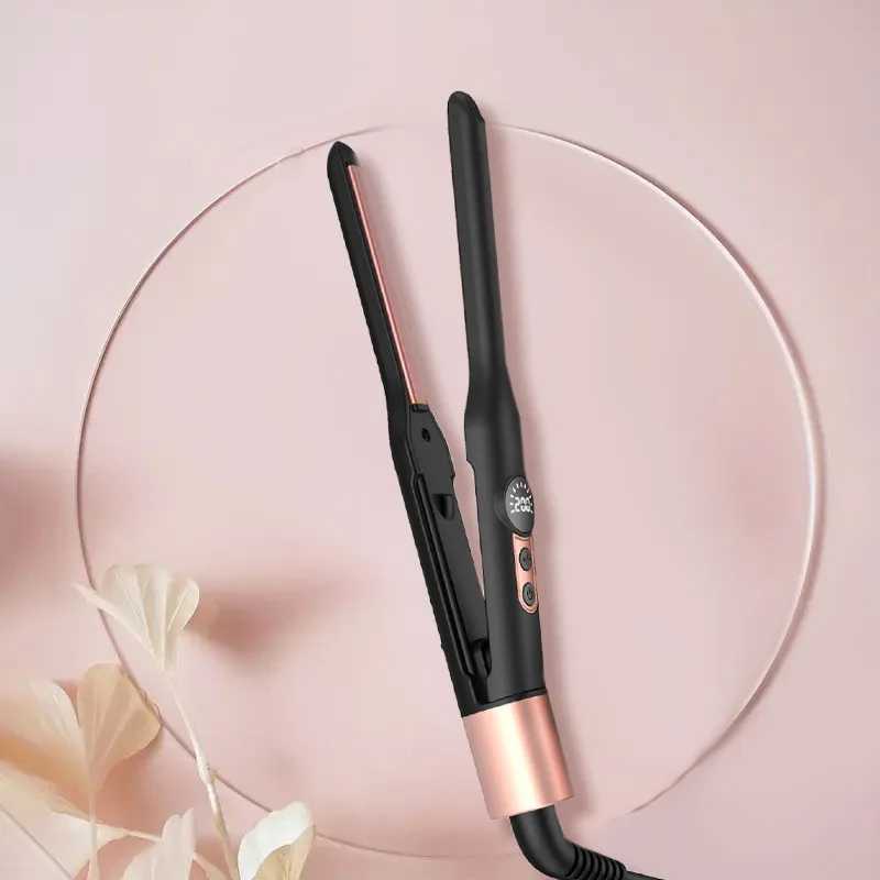 3/10 Inch Pencil Flat Iron Small Flat Irons for Short Hair Beard and Pixie Cut Mini Ceramic Tourmalin Hair StraightenerXJ250621