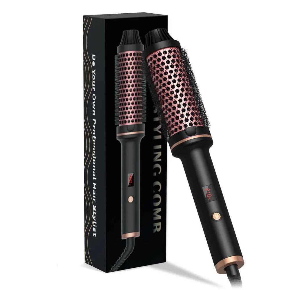 Heated Brush 3-In-1 Ionic Curler/Straightener With Anti-Scald Electric Curling Iron Wand Hair Styling Appliances