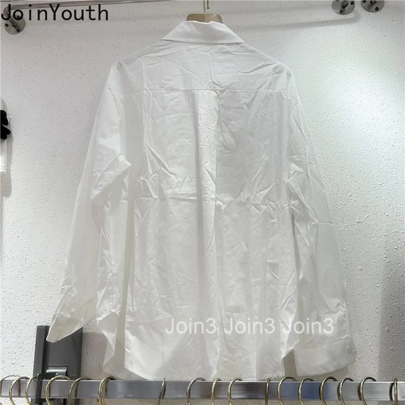 Temperament Lady Tops Vintage Blouse Women Diamond Bow Long Sleeve Shirts Loose Chic White Blouses 2025 Blusas Mujer De Moda
