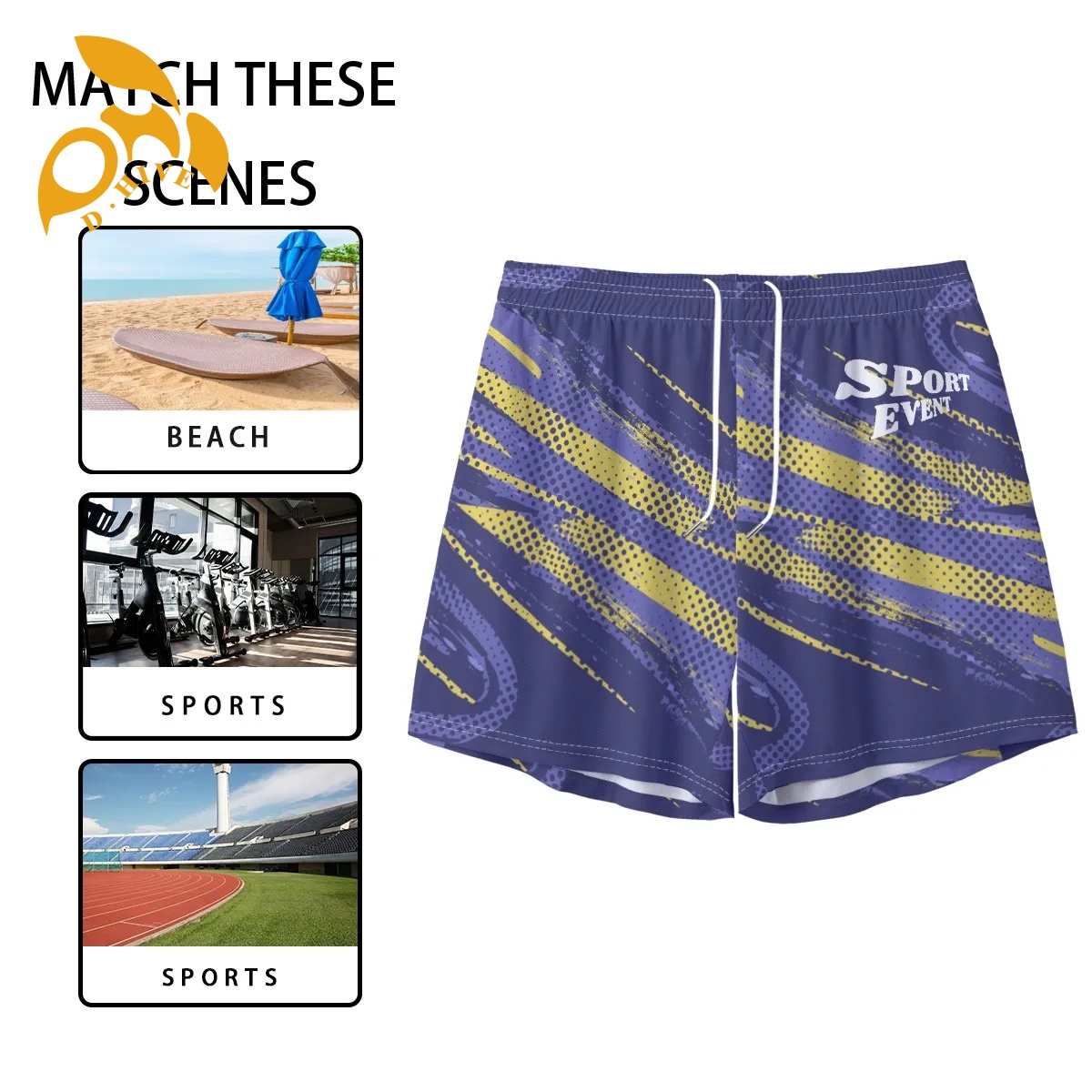 Free Shipping Customized All-Over Print Men's Pocket Customizable Shorts sport beach pants outdoor breathe