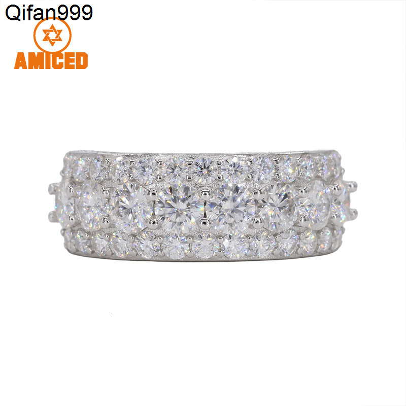 Hot Sale Fine Jewelry Iced Out Moissanite Engagement Ring 925 Sterling Silver Big Stone Half Band VVS Moissanite Diamond Ring