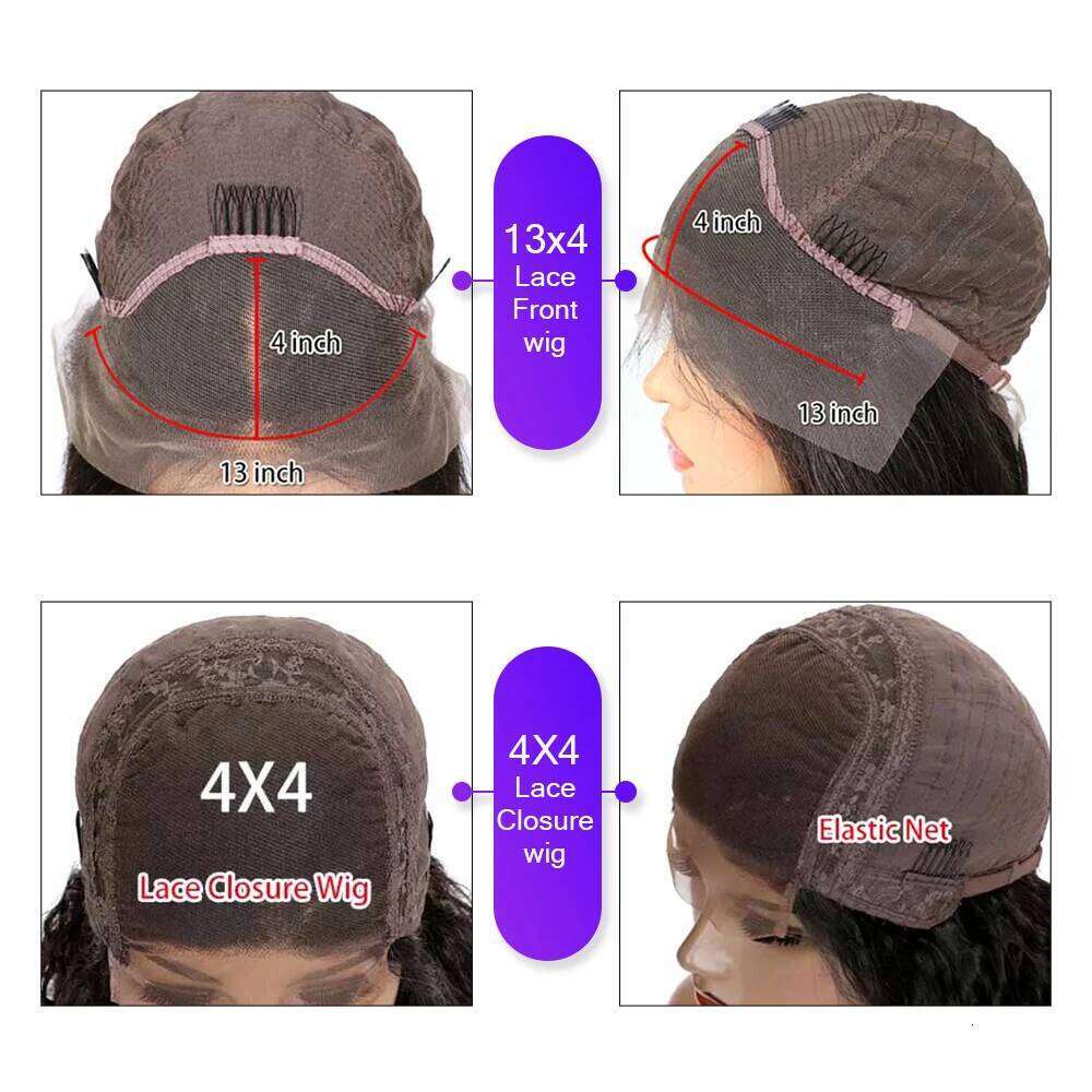Afro With 4c Kinky Edges 250 Density 13x4 Lace Front Wig Short Curly Human Hair Wigs Pre-Plucked