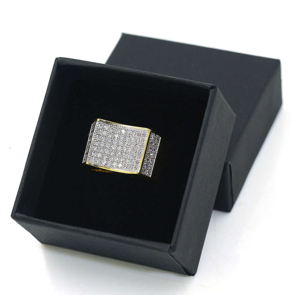 Live New Micro Paved ICED OUT RING Personality Creative Men's Hip Hop Ring