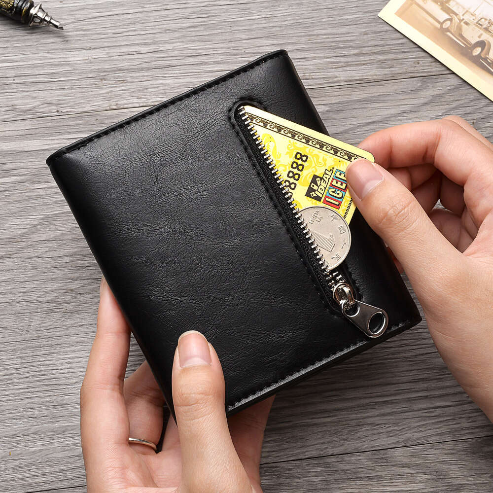 Short Vertical Men's Wallet for Young Students Zipper Clutch Coin Purse wallet designer mens wallet