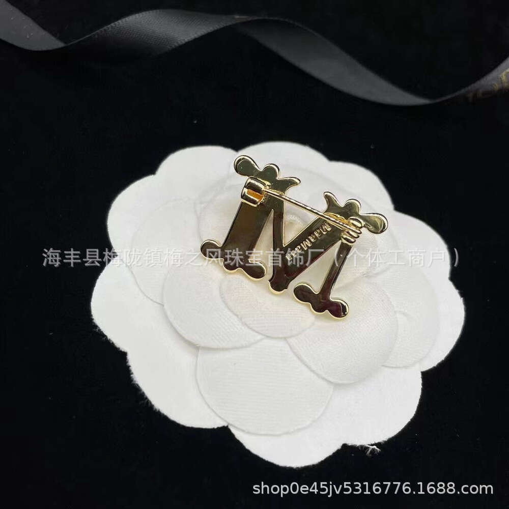 M Brand Letter Square Crystal Brooch for Women Exquisite Design Sense Pin Highly Recommended by Shop Owner Bestselling Versatile Item