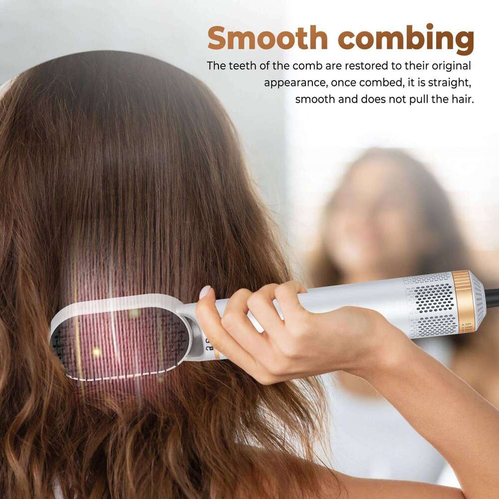 Hair Brush,5 In 1 Blow Dryer Brush,High-Speed 100,000 RPM Professional Hot Air Brush Set With Curlers,Hair Styler For Fast