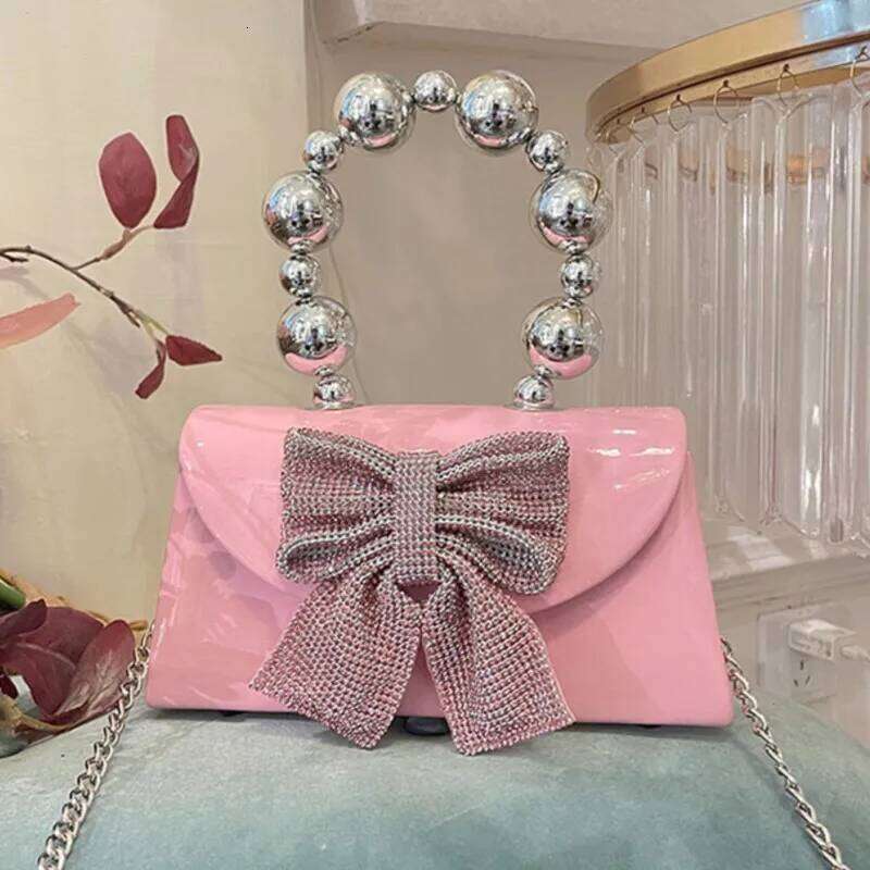 Designer Bag Shiny Rhinestone Evening Clutch Bags Women New Bow Crystal Clip Purse And Handbags Designer Wedding Party