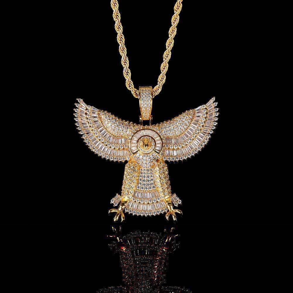 Hip Hop Jewelry Solid Dominant Eagle Trendy Brand Personality Micro Paved Zircon Men's Pendant Necklace 1626