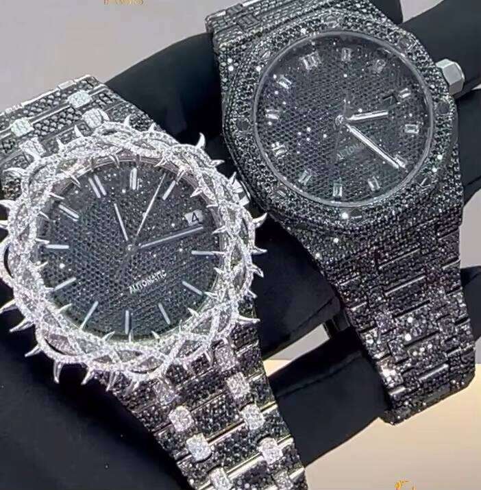 Wholesale of Fine Watches Personalized Lab Mechanical Diamond Moissanite Rapper Style Hip Hop Jewelry Watch