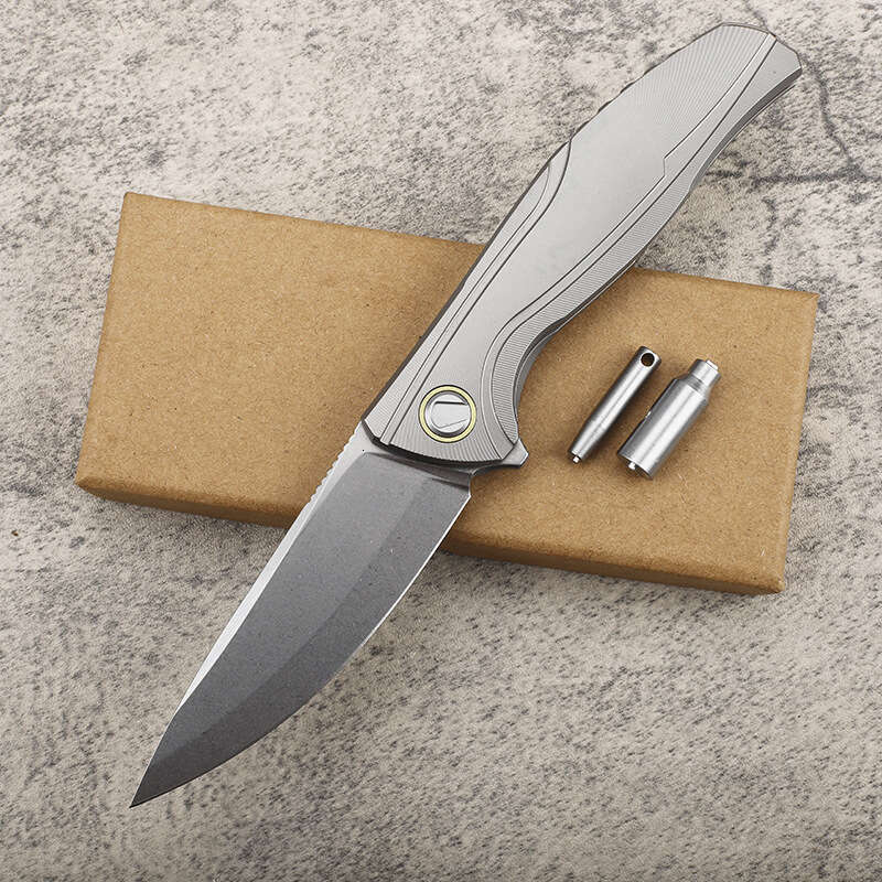 New M390 Steel Folding TC4 Titanium Alloy Handle Camping Self-defense EDC Fishing Fruit knife Collection Survival Knife Tool