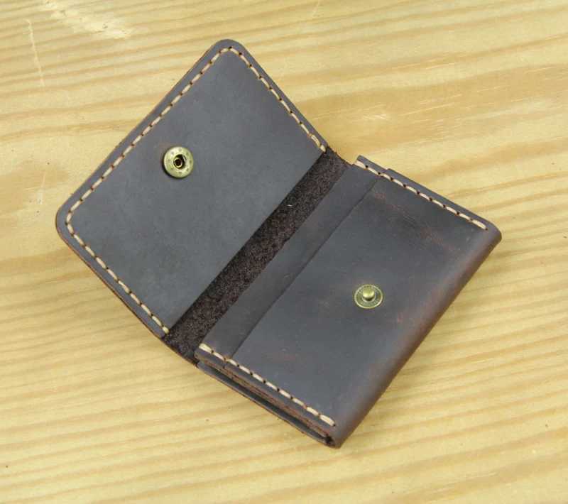 Handmade Genuine Leather Card Wallet Leather Card Holder Men Small Coin Purse Credit ID Card Holder Women Business Card Case MC- Z250621