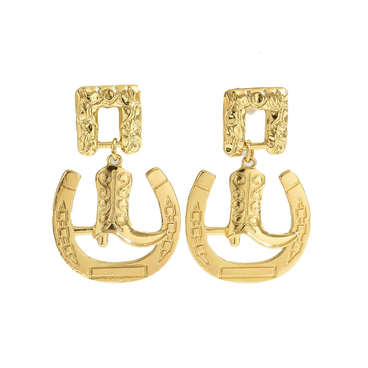Fashion Commuter Style U-Shaped For Women, Unique Shoe Shape Design, High-End Stud Earrings