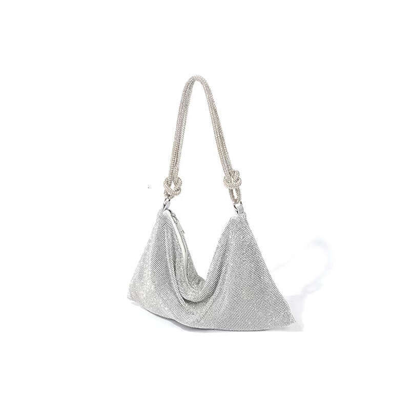 2024 New Women's with Rhinestones Handbag Party Evening Rhinestone Underarm Handheld Small Bag