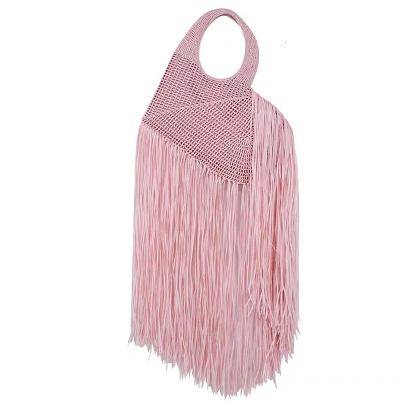 Free shipping designer bag 2025 New Blogger Style Tassel Woven Handbag Fashionable Heart-shaped Handheld Large Bag for Women Unique Trendy