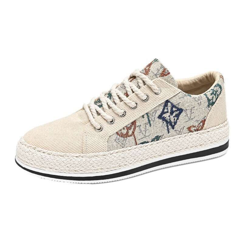 2025 Spring Breathable Sneakers Versatile Color Block Slip-On Canvas Corduroy Flat Men's Shoes
