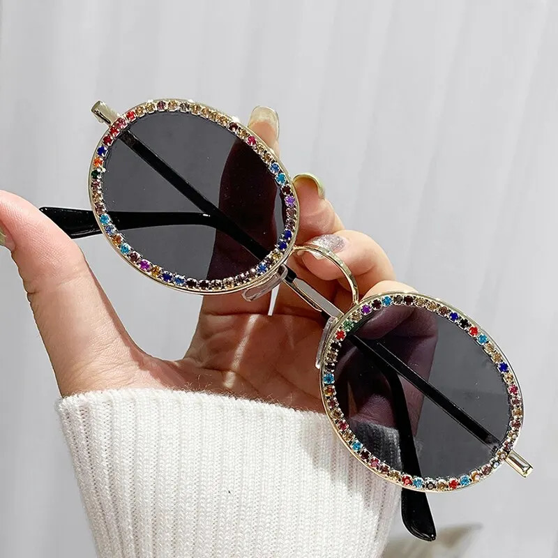 Large Frame Rhinestone Sunglasses UV Protection Crystal Sunglasses Diamond Studded Glasses Outdoor Sports Sunglasses 250617