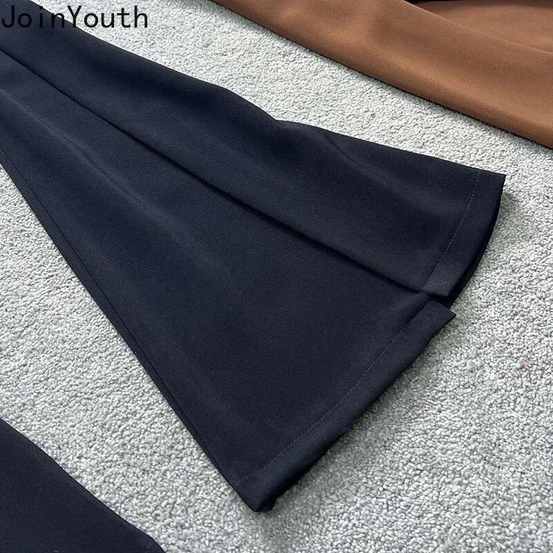 Korean Pants for Women High Waist Slim Trousers Split Flare Pants Summer Fashion Pantalonn Femme 2025 New Bottoms Y2k Clothes