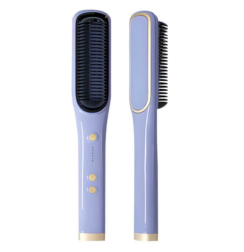 Hair Straightener Brush Hair Straightener Comb Straightening Brush for Women with 5 Temps 10s Fast HeatingXJ250621
