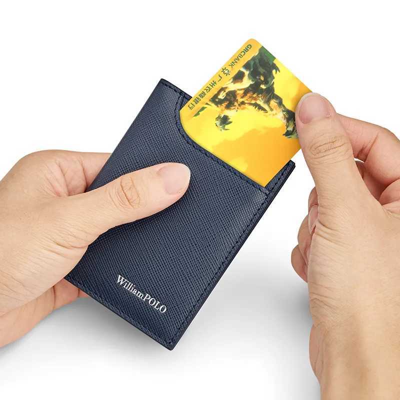 Leather mini card bag fashionable and ultra-thin mens card holder personalized small wallet Z250621