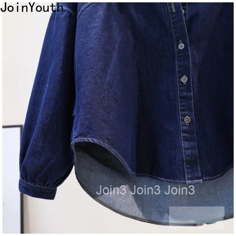Fashion Denim Blouse Jackets Womens Clothing Long Sleeve Casual Oversized Tops 2025 Blusas De Mujer Vintage Y2k Shirts 27r579