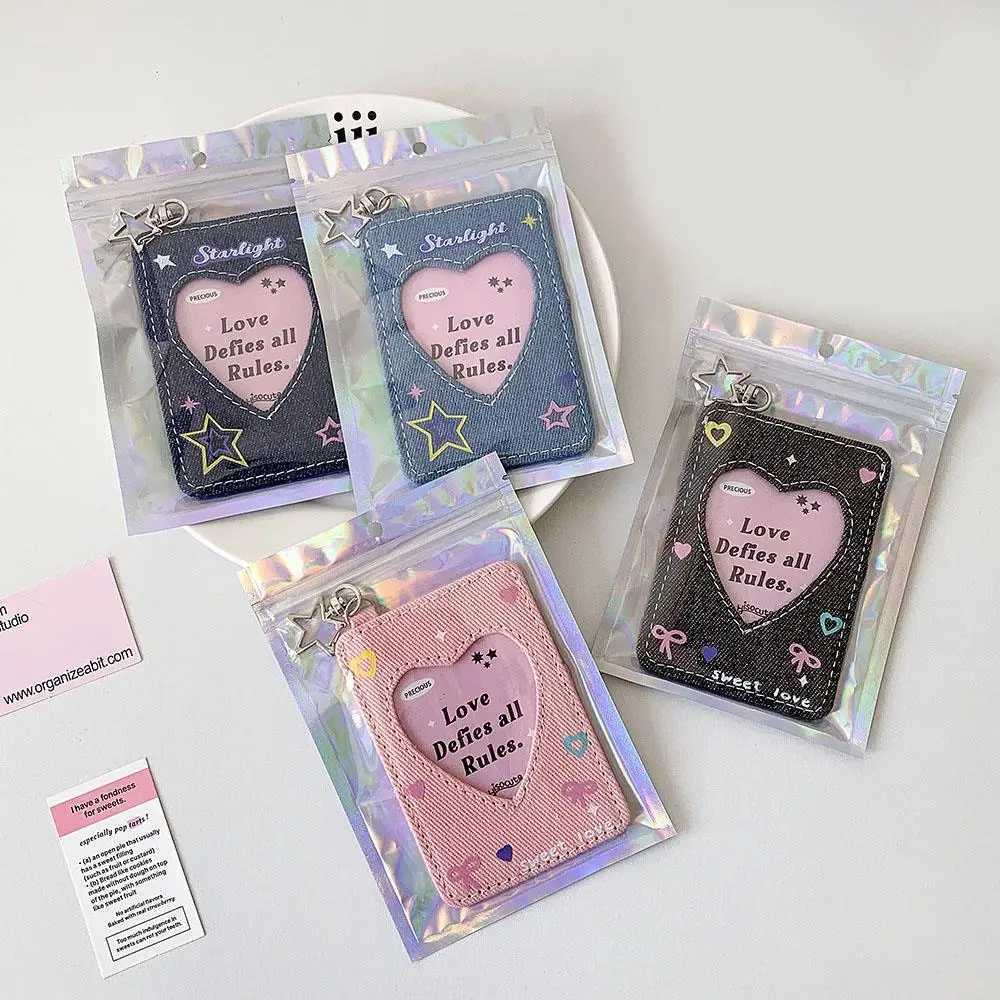 3 Inch Card Holder Small Card Storage Photo Card Storage Case Cowboy Card Holder Pendant INS Korean Version DIY Z250621