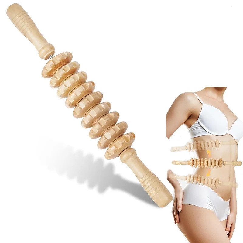 Wooden Massage Roller Manual Fascia Trigger Point Release Cellulite Sore Muscle Blasting Improve Blood Circulation Eliminate 250619