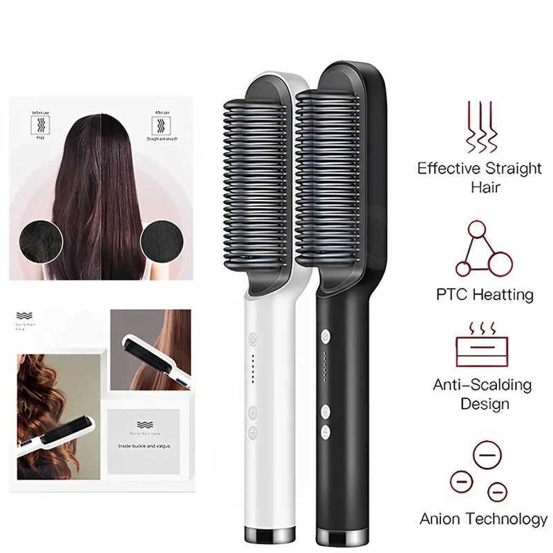Multi-function hair straightener ion antiscalding electric heating comb PTC fast heating straight hair combXJ250621