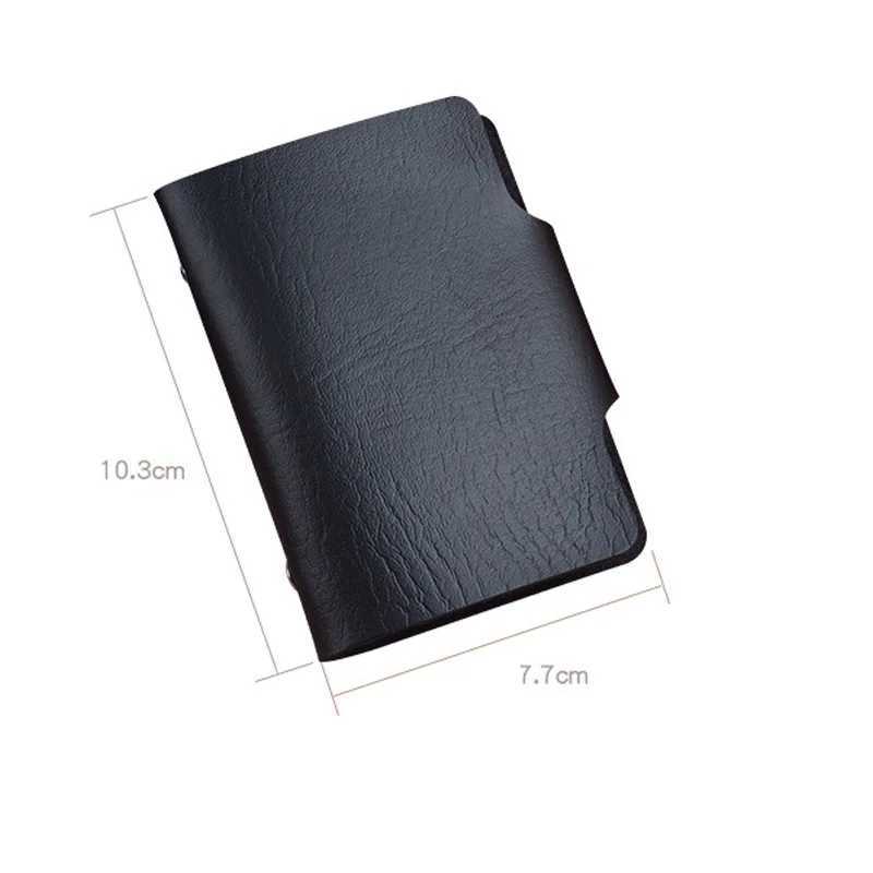 Multi-pocket PU Leather Card Holder With Button Women Men Credit ID Card Organizer Business Card Holder 24 slots Cardholder Z250621