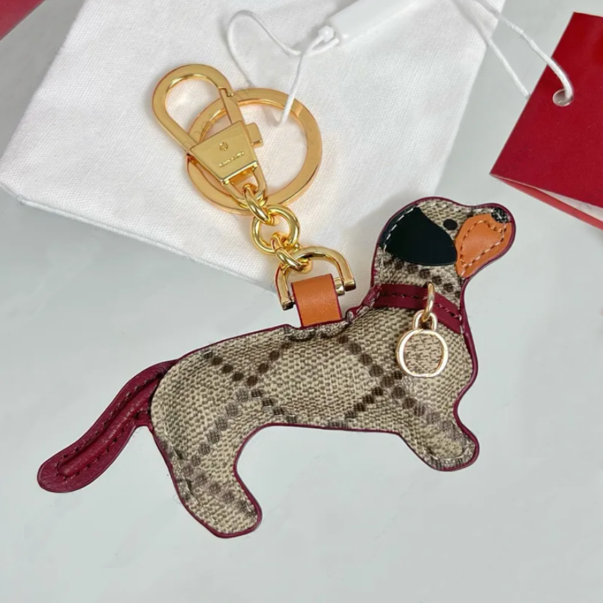 Cute Dog Keychains Designer Animal Leather Cats Owl Panda Car Keyring Chain Charms cartoon charm vintage toy doll Pendant Mini Keys Coinbag