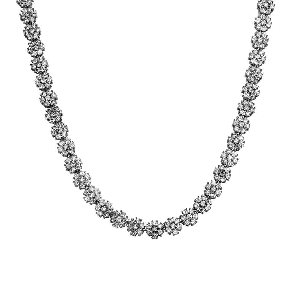 Jin Ao Premium Sweet Cool Necklace Plum Blossom Tennis Chain Hip-Hop Micro-Paved Zircon Accessories