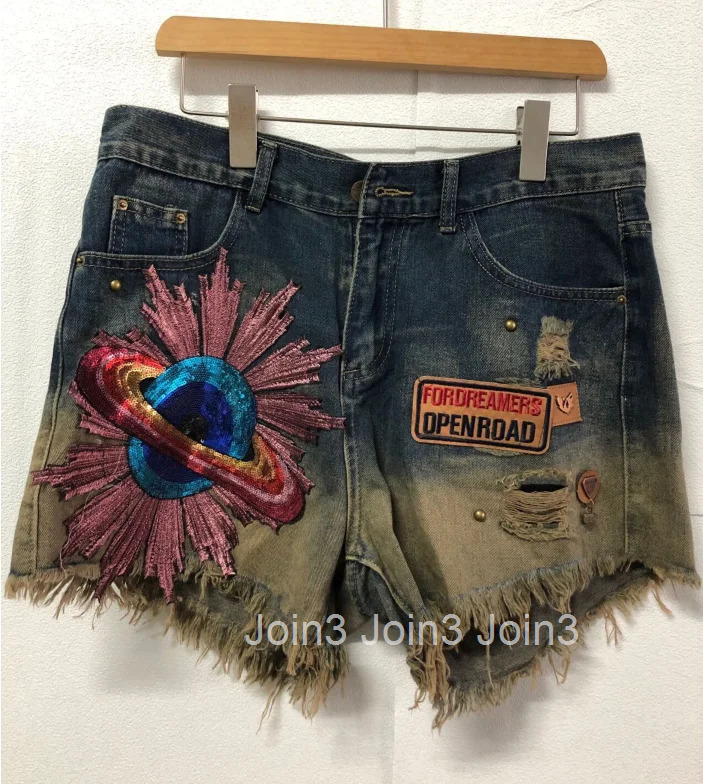 Korean Shorts for Women High Waist Denim Wide Leg Pants 2025 New Bottoms Streetwear Fashion Casual Pantalones Cortos De Mujer