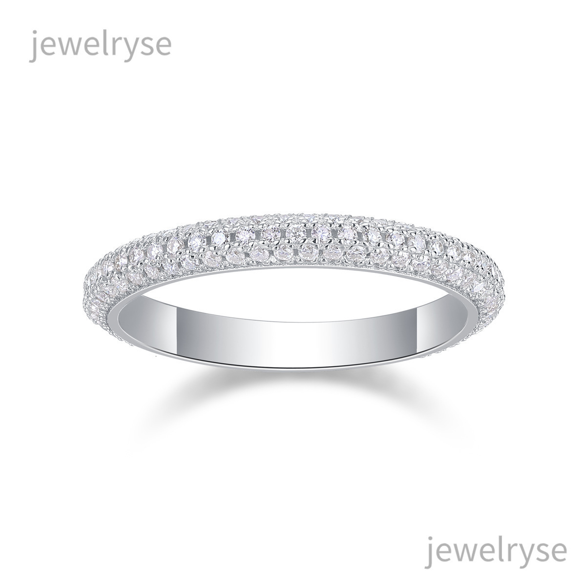 S925 Silver Ring Mo Sangshi Full Body Luxury Inlaid Closed Ring New Style