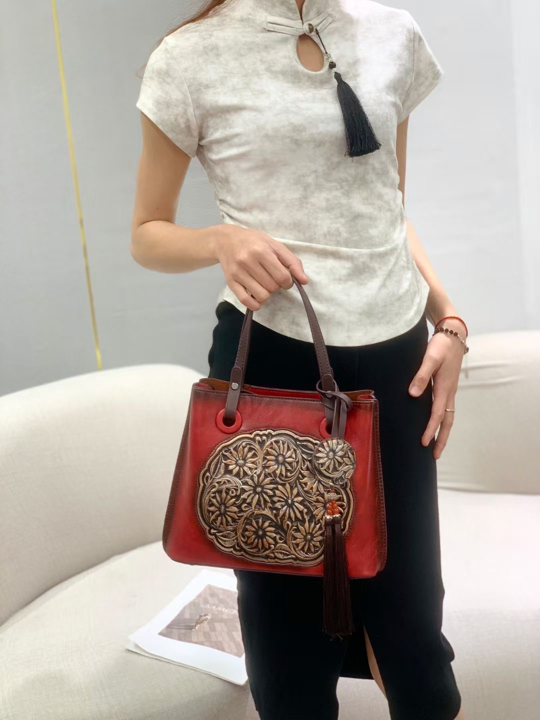 RH8788 Chinese Floral - Embroidered Handbags designer bag Support customization