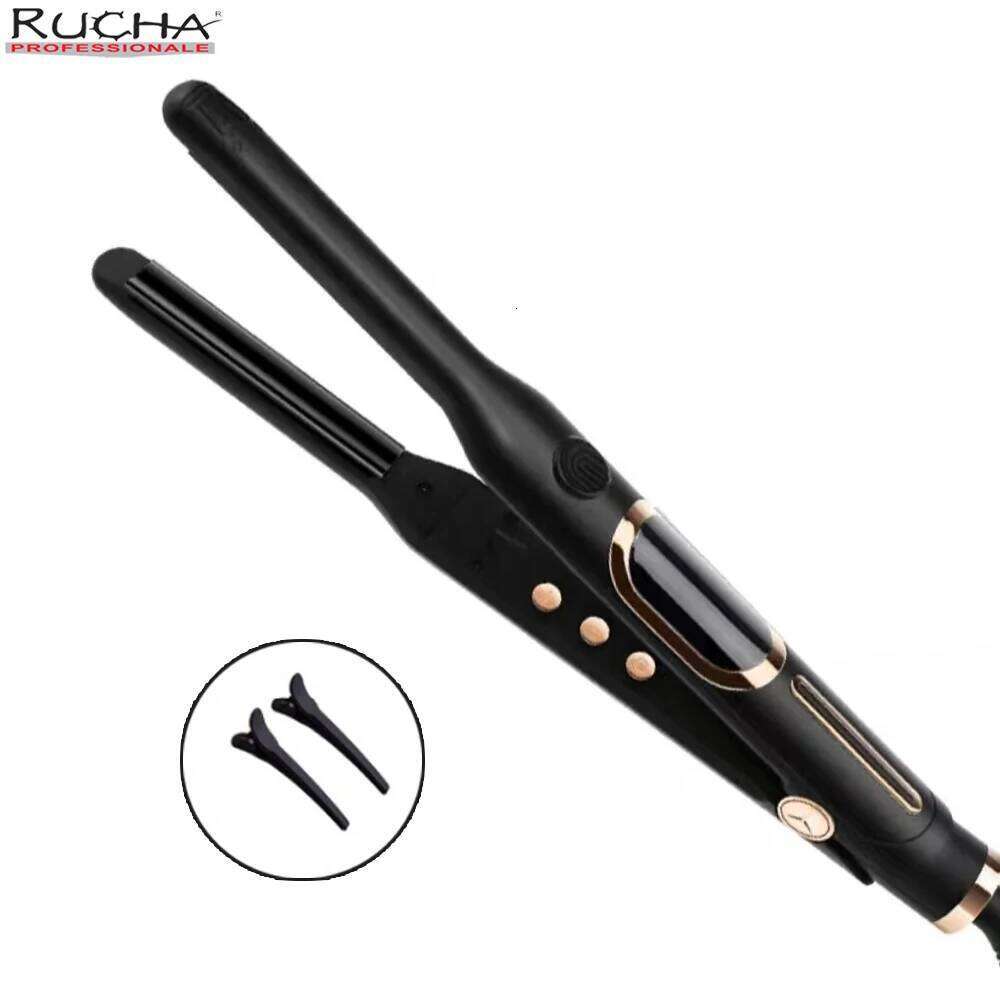 Straightener Small for Short Hair Pixie Cut Beard Thin Pencil Ceramics Flat Iron and U-shaped Splint Curler