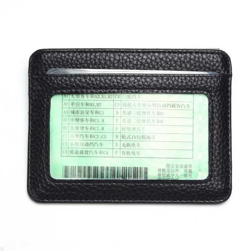 baellerry Mini Mens leather holder id card case thin wallet for women with coin pocket small purse cardholder Z250621