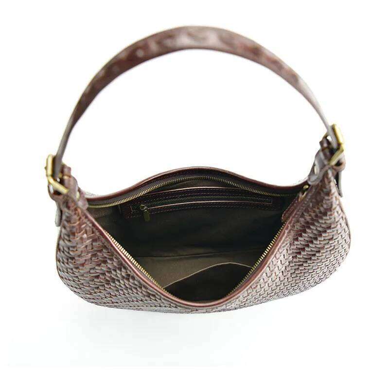 2023 New Braided Baotou Layer Cowhide Retro Underarm Europe And America Leather Female Bag Pure Hand 2025/06/22