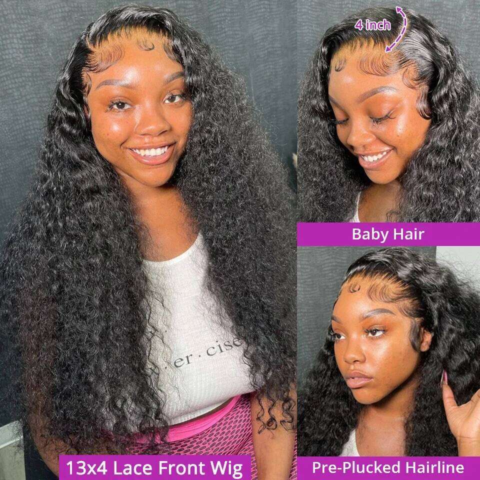 200% Density 30 32 Inch 13X4 HD Deep Wave Wigs Burmese Curly Lace Front 5x5 Glueless Wig Human Hair Ready To Wear
