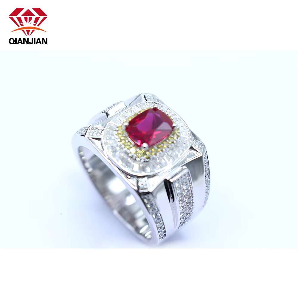 Customized Jewelry Set Gold Plated Ring Diamond Ring Sterling Silver 925 1ct Moissanite Men Ring
