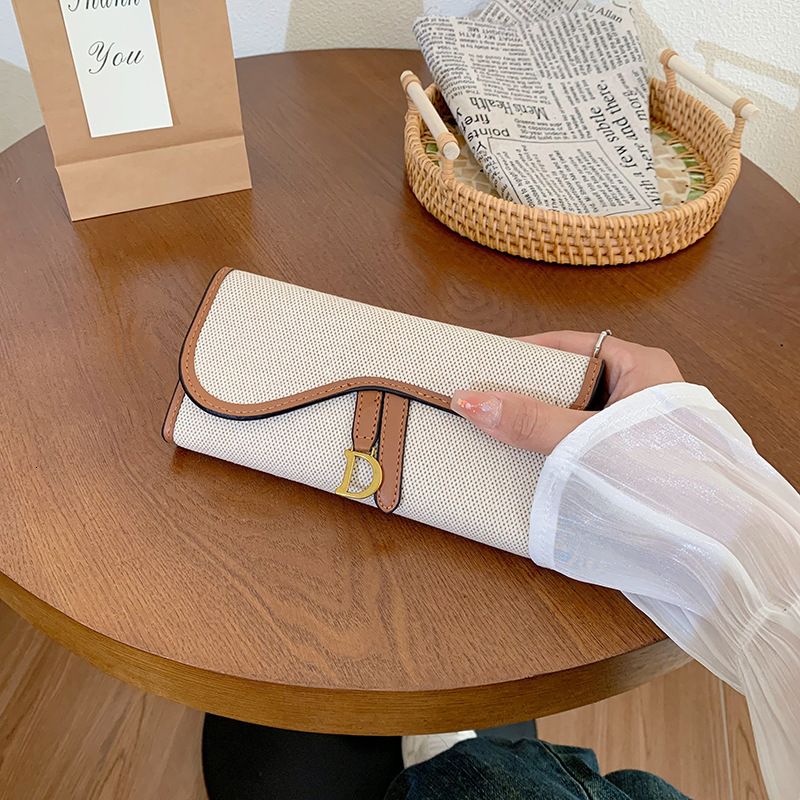 New Luxury Wallet Unisex Travel Uxury Wallet Classic Canvas High Capacity Zipper White Multicolor Coin Pocket ID Window Coin Purse