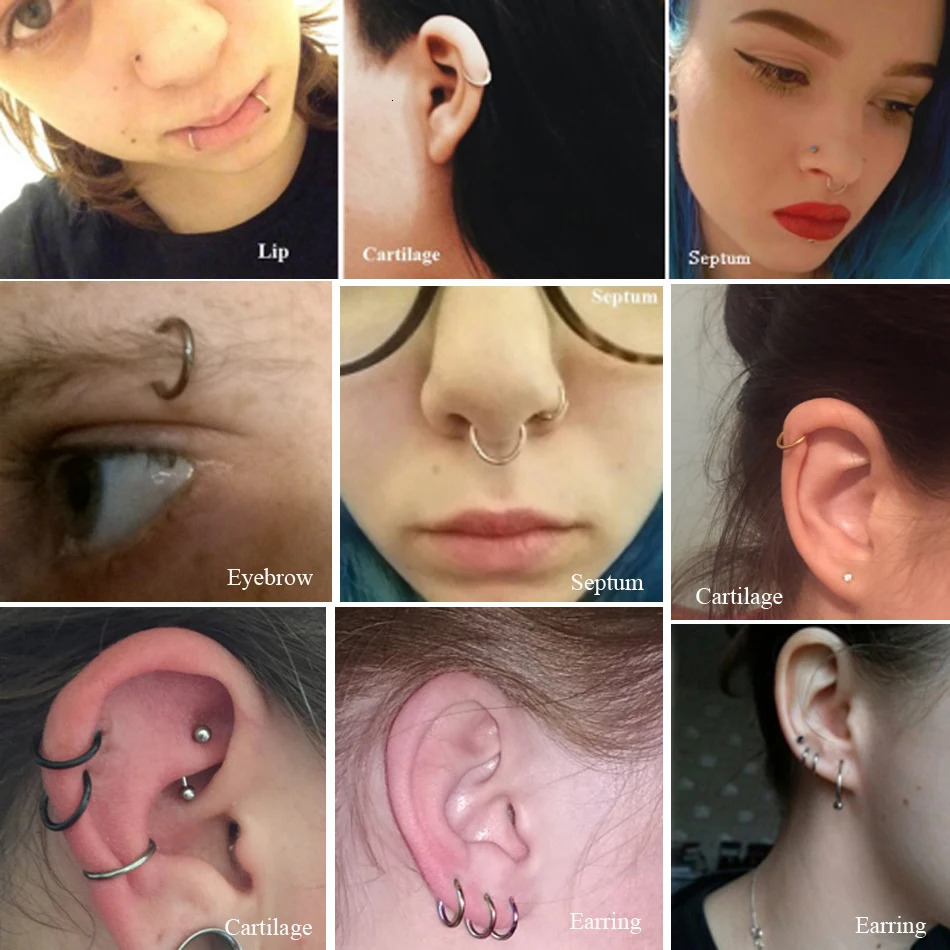 1PC G23 Hinged Segment Nose Ring 16g 14g Nipple Clicker Ear Cartilage Tragus Helix Lip Piercing Unisex Fashion Jewelry 250613