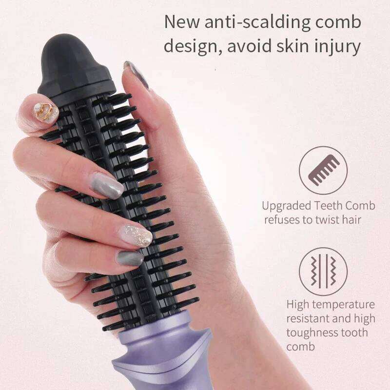 Hot Air Comb Mini Electric Brush Volumizer 2 In 1 Salon Hair Straightener Curler Portable Curling Styler
