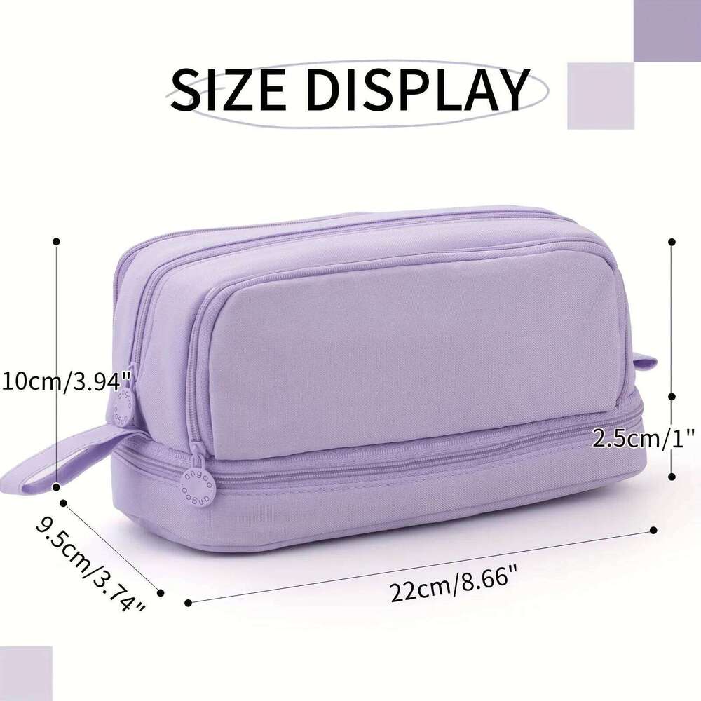 Large capacity stationery durable oxford cloth pencil case, portable organizer for school, office and university supplies