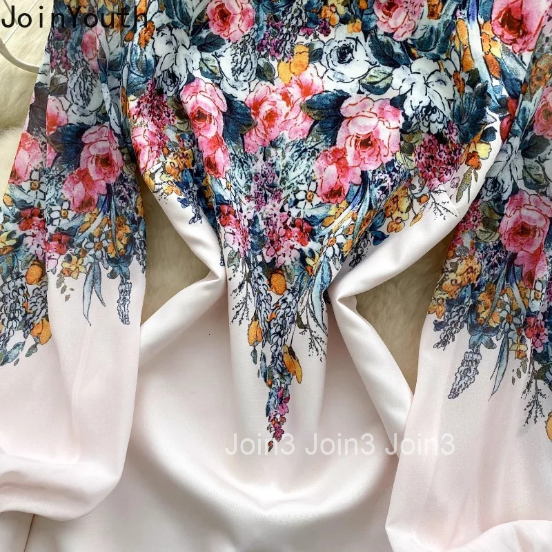 Floral Vintage Dresses Women Clothing 2025 Vestidos De Mujer Long Sleeve A-line Elegant Robe Femme High Waist Korean Chic Dress