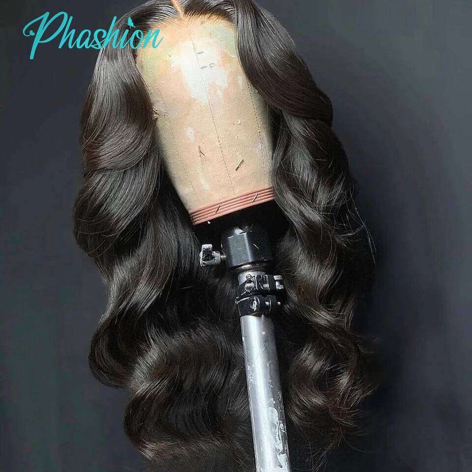 Phashion 13x6 13x4 Transparent Front Pre Plucked For Women Body Remy Human Hair Lace Frontal Wigs On Sale