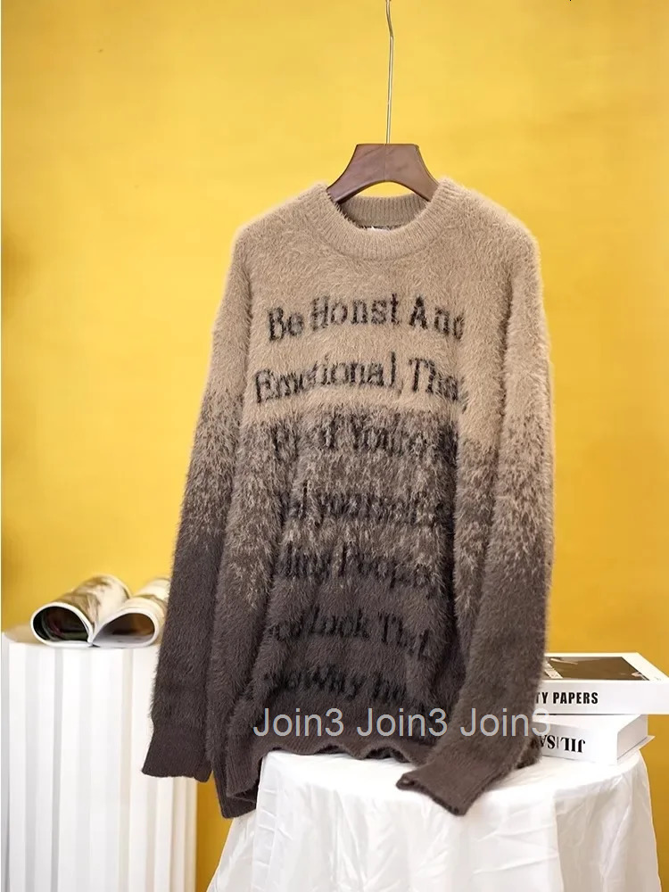 Gradient Colored Sweater for Women Fall Winter Clothes Sueter Mujer Knitted Jumper Casual Oversized Pullovers Fashion Pull Femme