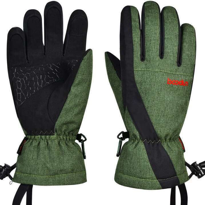 Five-finger ski gloves windproof waterproof palm silicone finger touch screen gloves