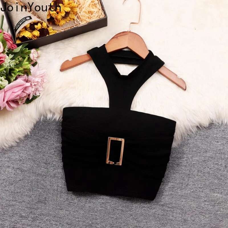 Temperament Women Clothing 2 Piece Sets Strapless Backless Sexy Vest High Waist Shorts Outfits Korean Summer Black Chic Suit