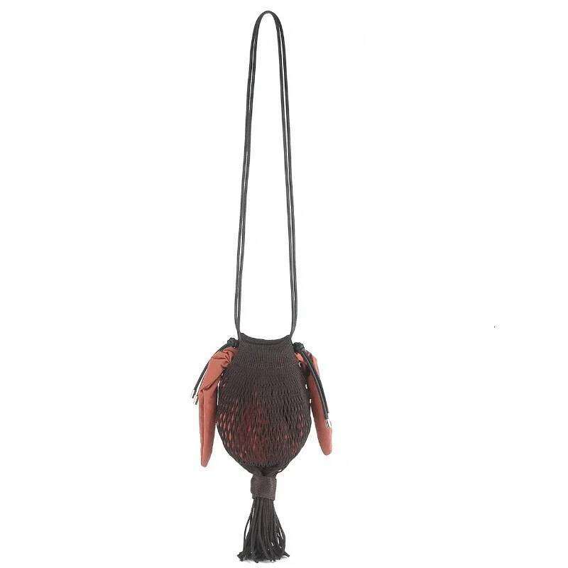 Designer bags 2025 New Tassel Lantern Octopus Net Brand Niche Design Single Shoulder Messenger Fishnet Hollow Woven Bag